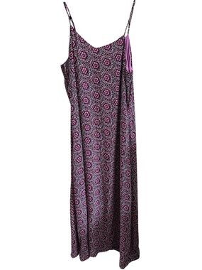 Catherine Malandrino Kaleidoscope Purple Pink Spaghetti Strap Maxi Dress